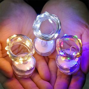 10 Uds 1M/2M LED vela subacuática sumergible alambre de cobre cadena florero botella luces de hadas para fiesta de boda