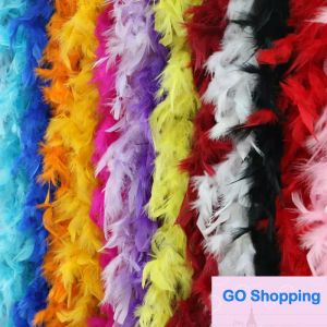 Bande de plumes de poulet de 2m, 10 pièces, Boa de plumes de dinde de couleur pour mariage, fête d'anniversaire, décorations de mariage, accessoires vestimentaires classiques