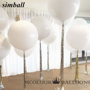 Grands ballons blancs en Latex, 10 pièces, 36 pouces, 90cm, décoration de mariage, ballons gonflables à hélium, à Air, pour fête d'anniversaire