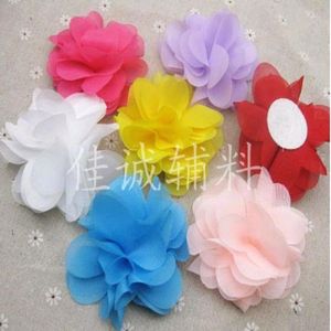 10 Uds. Flor de gasa mezclada de 3quot con almohadillas redondas de círculos de fieltro manualidades añadiendo pinzas para el cabello Corsage8049650