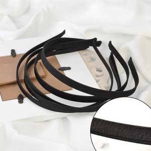 10 Uds 5mm 10mm cinta de grosgrain negra recubierta de cintas de Metal liso con cintas de alambre forradas en la parte posterior de terciopelo Diy accesorios para el cabello 243b