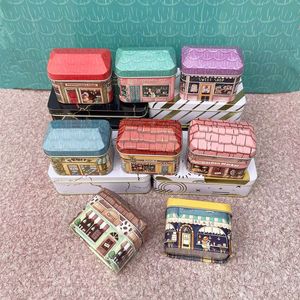 10pcs 6.5x5.5x4cm Small House Tin Box Mini Boîte de rangement vide Boîte de bonbons Bijoux Emballage Cadeaux pour les filles pour enfants
