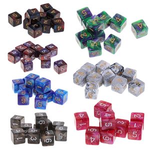 10PCS Acrylic D6 Drink Digital Dice Set For Dungeons Dragons Games Dices Play Game 6 Sided Polyhedral Die New