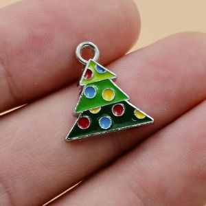 Colgante de árbol de Navidad esmaltado de aleación de 20 piezas para hacer joyería DIY, pulsera, collar, accesorios, A-059 de joyería