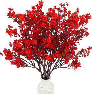 20 piezas de tela de aliento para bebés, flores artificiales, ramo de gypsophila falso, flores de seda sintética para granel, toque real, arreglos florales de otoño, cocina, boda, decoración del hogar