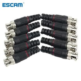 10pcs BNC Pin de bouche mâle Pinde sans soudure Adaptateur vidéo à angle droit sans soudure Connecteur BNC pour le système de sécurité de la caméra de surveillance CCTV