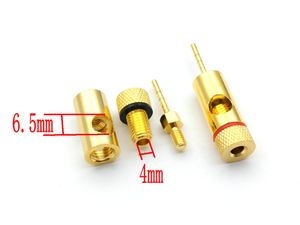 10pcs copper Speaker Wire Pin for 4mm Banana Plugs Spade Bnanana To Pin adapter