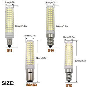 10 pièces ampoule LED à intensité variable 15W E14 E12 E11 BA15D LED lustre en cristal de maïs Source de lumière lampe en céramique 136led s 110V 220V D2.0