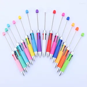 10 Uds. Bolígrafo con cuentas de repuesto de cuatro colores para negocios creativos DIY, bolígrafos con cuentas bonitos, rompecabezas, bola de joyería múltiple