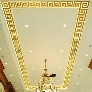 10 Uds. Pegatinas de borde de pared removibles impermeables autoadhesivas con líneas de cintura de techo con patrón geométrico para decoración del hogar