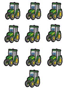 10 pièces patchs de broderie de tracteur vert pour vêtements patch de fer pour vêtements appliques accessoires de couture autocollants badge sur tissu iro1515226