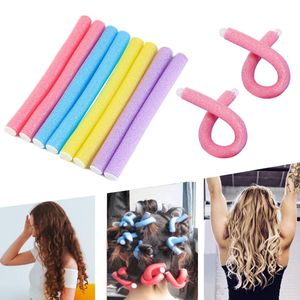 10pcs Heatless Hair Curler No Heat Hair Rollers Soft Curls Curling Rod Roller Sticks Perm Rods Wave Formers Hair Styling Tools