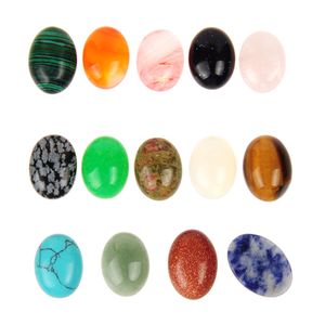 Livraison Gratuite 10pcs / lot 12 * 16mm Mixte Pierre Naturelle Ovale CAB Cabochon Flatback Larme En Gros Gem Opale / Rose Quartz / Perle De Pierre Oeil De Tigre