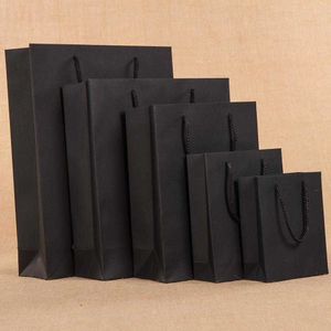 10 Unids / lote Bolsas de Regalo Con Asas Bolsas de Papel Kraft de Gama Alta Multifunción Suministros para Fiestas Bolsa de Protección Ambiental Reciclable 210724