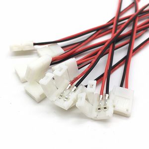 10 pièces/lot connecteurs de bande LED accessoires d'éclairage 2 broches 8 mm 10mm connecteur de fil d'alimentation sans soudure 2 broches pour 2835/5050 fils de bandes LED ruban PCB