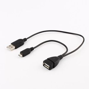 Câble OTG hôte Micro USB, 10 pièces/lot, avec alimentation USB, mâle et femelle, pour tablette PC Android Unversal