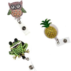 Mode Porte-clés Mix Style Grenouille Ananas Hibou Rétractable Infirmière Id Badge Bobine Yoyo Médical Nom Titulaire De La Carte