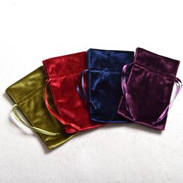 Pochette de Tarot à cordon de serrage pour cartes, bibelots, cadeaux, dés Wicca, accessoires de Cosplay, vert/rouge/bleu/violet, 10 pièces/lot