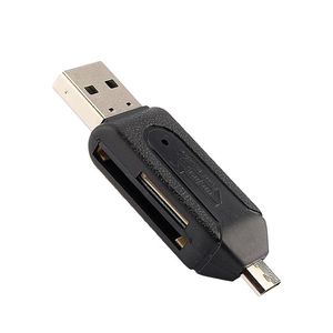 10pcs / lot Lector de tarjetas universal Teléfono PC Lector de tarjetas Micro USB Flash OTG TF SD memoria 2 en 1 Dual para teléfono Compute269j