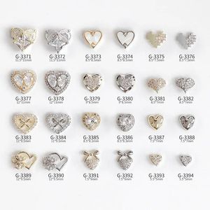 10 unids/lote Día de San Valentín Corazón Amor Cristales de circón Diamantes de imitación Nail Art Decoraciones de joyería Accesorios de uñas Suministros de dijes 240301
