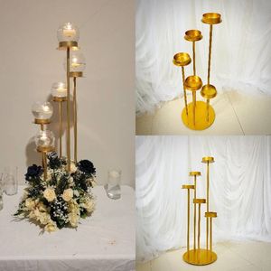 10 Uds decoración de boda columna de pedestal de lujo soporte de vela de copa grande estante de arreglo floral compromiso cumpleaños mesa de flores centros de mesa adornos exhibición