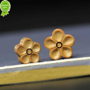 10 pièces acajou fleur de prunier petite fleur sculpture à la main bijoux à bricoler soi-même accessoires matériaux bois artisanat