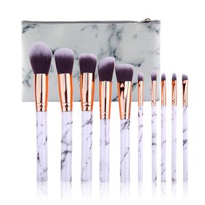 10pcs marbre patten pinceau de maquillage pour la poudre de maquillage cosmétique fard à paupières lèvre maquillage pinceaux ensemble outil de beauté maquiagem dropship