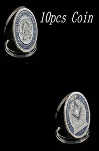 10 pièces maçon maçonnique Lodge maçonnique artisanat symboles jeton argent plaqué pièce de collection cadeau Creative5639621