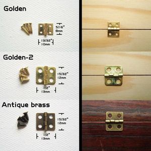 Bisagra de metal de 10 piezas para la casa Muebles de gabinete en miniatura Hardware para el hogar Mini joyas de bronce de latón antigüedades alargadas