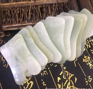 10 Uds. Piedra de Jade Natural moderna Guasha Gua Sha tablero forma cuadrada masaje masajeador de manos relajación salud cuidado herramienta de belleza