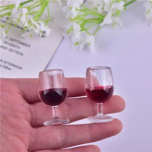 10pcs / pack 38 * 21 mm 3D Verres à vin rouge Charmes arcyliques pour la fabrication de bijoux d'oreille de bricolage