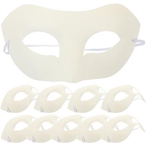 10 Uds papel de mascarada blanco en blanco Halloween Cosplay Diy Forface pintable pareja medio Animal Mache fiesta Mardiup Craft