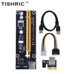 Freeshipping 10pcs Pci-e Extender Pci Express Carte Riser 1x à 16x 60cm Usb 3.0 Câble Sata À 4pin Molex Alimentation Pour Btc Miner Machine