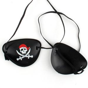 10 Pçs Máscara de Olho de Pirata Preto de Plástico Um Olho Máscara de Capitão Caribenho de Caveira para Festa de Aniversário de Halloween Decoração de Festa Infantil