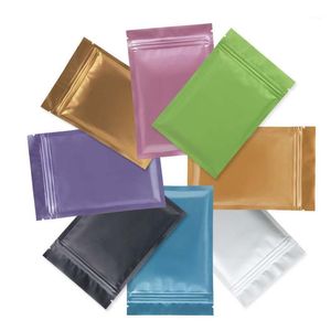 10 Uds. Bolsa de embalaje con cremallera de papel de aluminio resellable gruesa de Color aleatorio bolsas planas para té pequeñas bolsas de plástico para almacenamiento