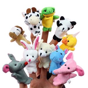 10pcs / set Cartoon Animal Puppet Baby Toys pour enfants Favories Gift Family Dolls Kids Finger Toy
