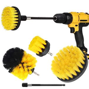 10 pièces/ensemble ensemble de fixation de brosse de forage ensemble d'outils de brosses de nettoyage de lavage d'épurateur électrique avec Extension pour nettoyer les fenêtres en verre de pneu de roue de voiture