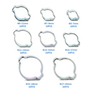 10pcs / réglage du tuyau de tuyau double oreilles BLAMP VORM DU TIVEUR DE CUBEUR CULIFICATION CLIPS CLIPS TUIL