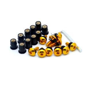 10pcs / kit Set Motorcycle M5 15 mm Caoutchouc métrique puits Écrou de revêtement de revêtement Couring Cowl Anodisé Aluminium Vis de moto Boulons