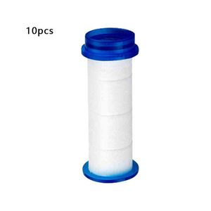 10 unids Filtro de cabezal de ducha PP Algodón Mini filtro de agua portátil para accesorios de ducha de baño Ducha de mano Rociador de SPA de alta presión H1209