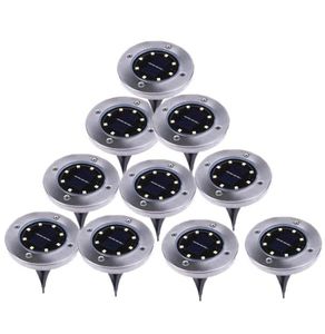 10pcs Solar Solar Ground Light 8 LED Pathway Floor Light Lampes Underground Jardin Outdoor Landscape Garden Lampe3246018