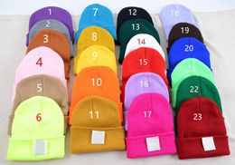 10pcs Printemps HIVER HOMME Automne Hiver Double tricot chapeau avec ourlet FEMME Mode Bonnets Skullies Chapeu Casquettes Coton Gorros garçon Laine chaud Couple Étudiant 23 couleurs