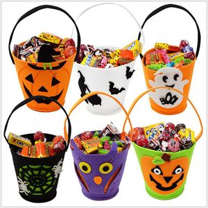 10 Uds. Sacos de cosas Holloween Navidad calabaza fantasma fieltro no tejido cubo en forma de dulces para niños bolsa de regalo