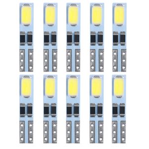 10 Uds T5 W3W W1.2W bombilla Led lámpara de instrumento automático 5630 2 SMD indicador de tablero de cuña luces interiores de coche 6000k blanco cálido 12V