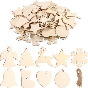 10 pièces étiquettes de cadeau de noël de cerf en bois non fini ornements d'arbre de noël pour la décoration de noël et la fabrication d'artisanat de bricolage