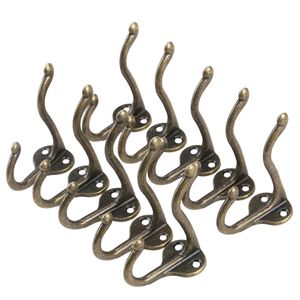 10 pièces crochets muraux cintre tissu crochet cintres Bronze Vintage sac chapeau cintre crochet unique pour vêtements serviette pantalon cintre 210702