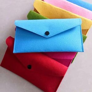 10pcs portefeuilles femmes feutre oreiller en forme solide moraillon long téléphone sac mélange couleur