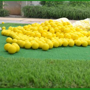 10pcs Jaune PU Foam Golf Balls Sponge Elastic Indoor Outdoor Practice Training