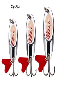 10pcslot 7G21G Silver Vib Spoons Baits Metal Lures 864 Hook Fishing Hooks Fishhooks Pesca Tackle KL00317055520