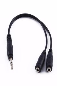 Câble audio audio 10PCSLOT Male 35 mm mâle à une extension stéréo féminine Splitter de casque Cordon de câble blanc noir Update9139546